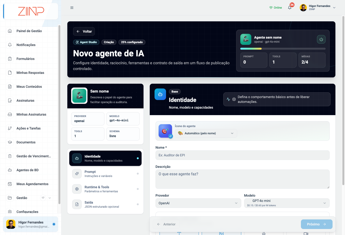 Editor de agente