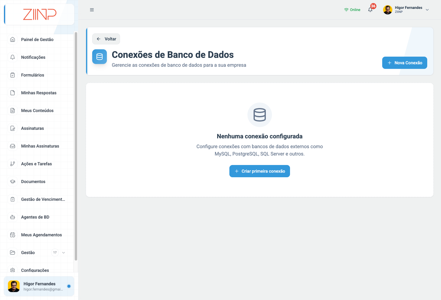 Conexões da empresa
