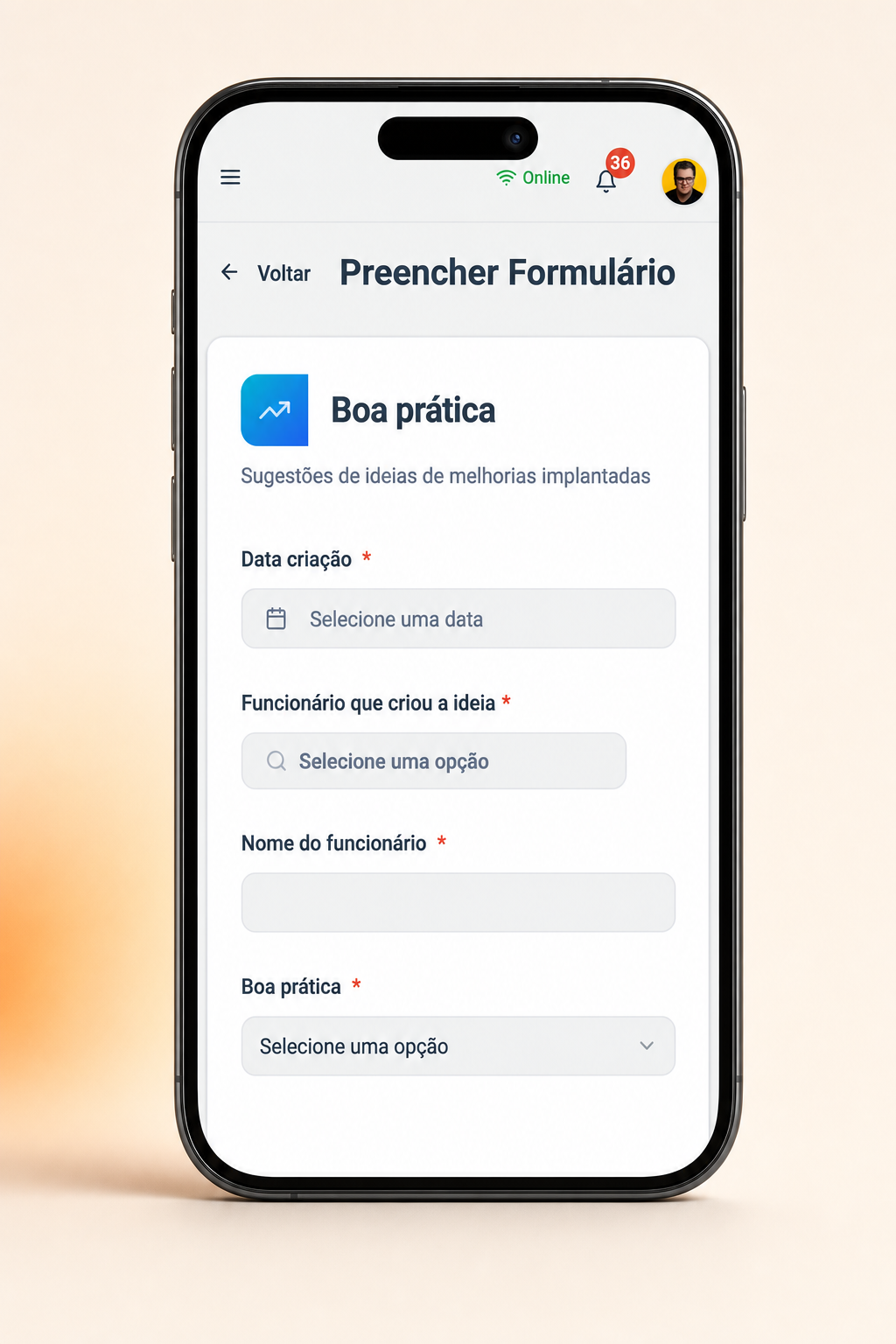 Preenchimento mobile online