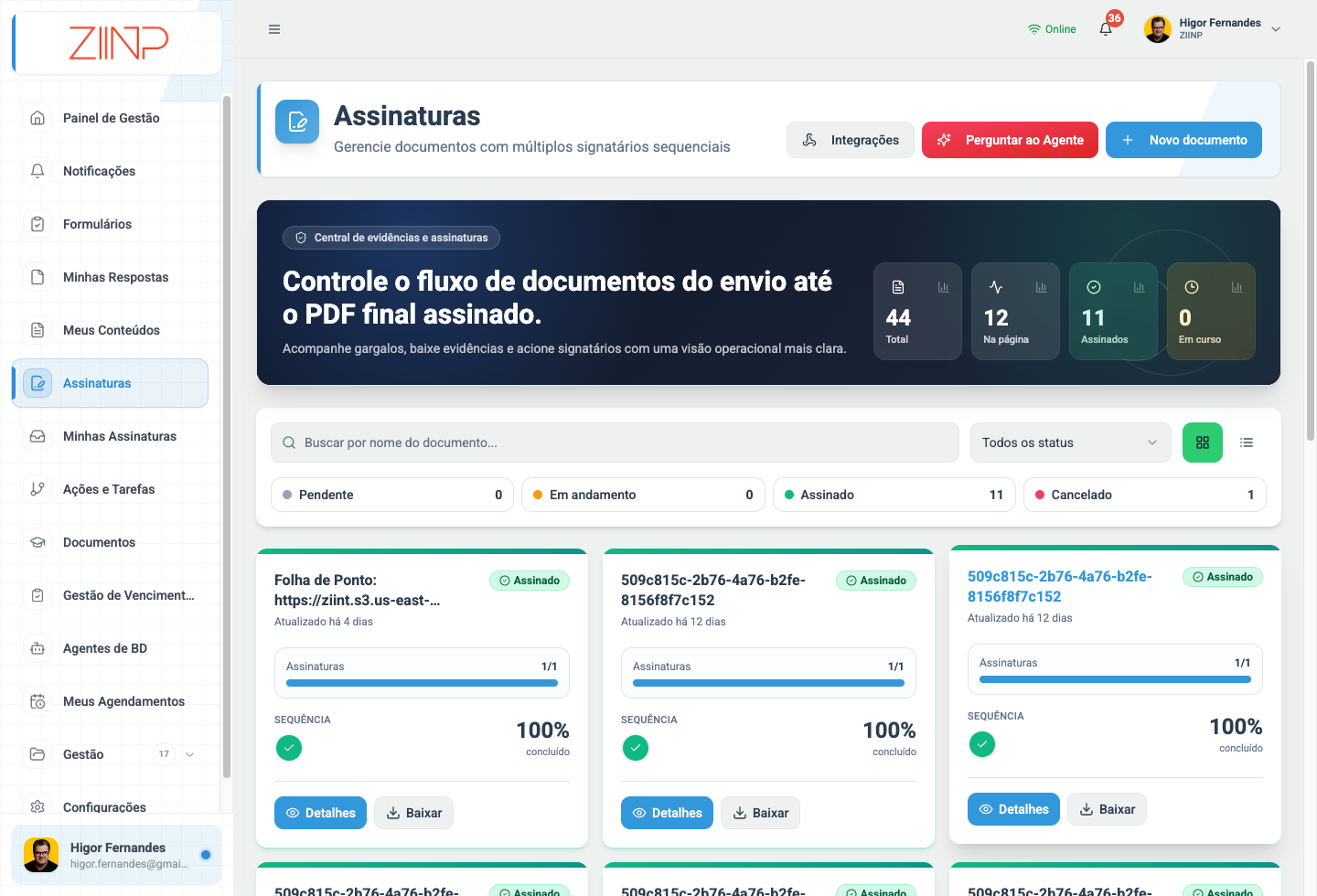 Lista de documentos
