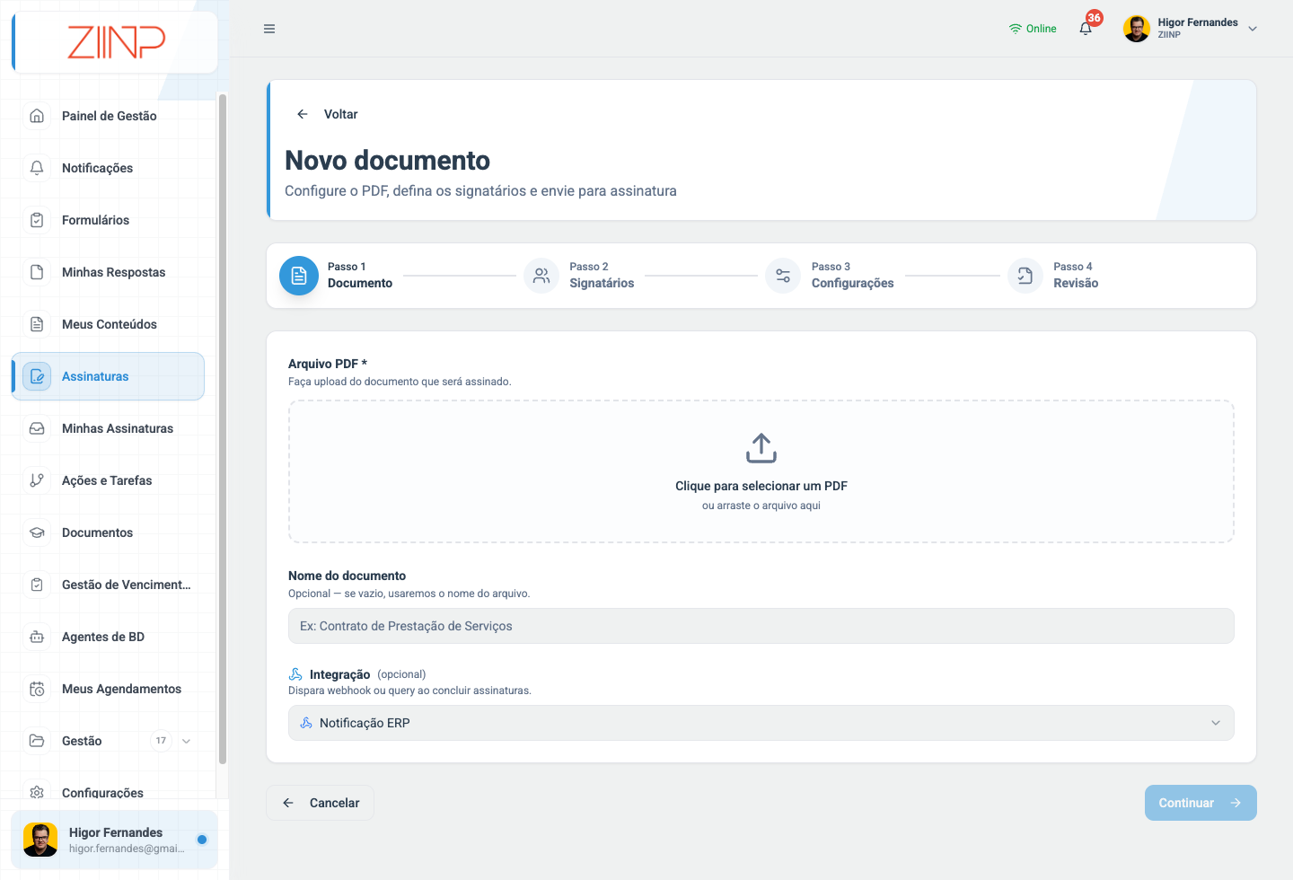 Novo documento